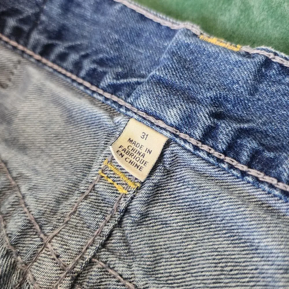 True Religion Slim Straight Jeans Men's 31x32 Medium Wash Horseshoe Y2K Denim